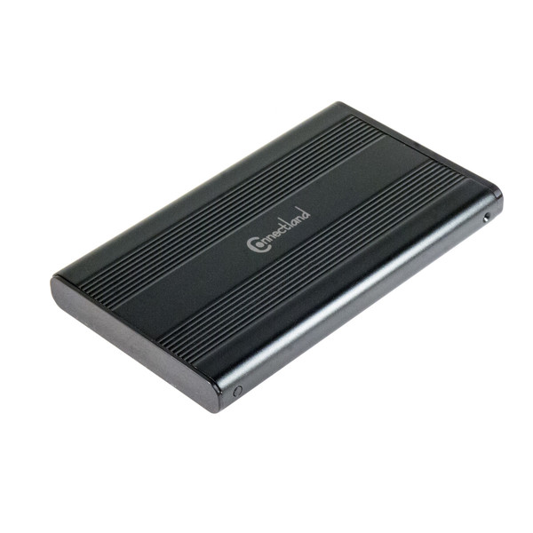 Connectland CL-ENC25029 HDD / SSD-Gehäuse 2.5Zoll Schwarz, Edelstahl Speichergehäuse