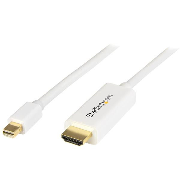 StarTech.com Mini DisplayPort to HDMI converter cable – 6 ft (2m) – 4K – White