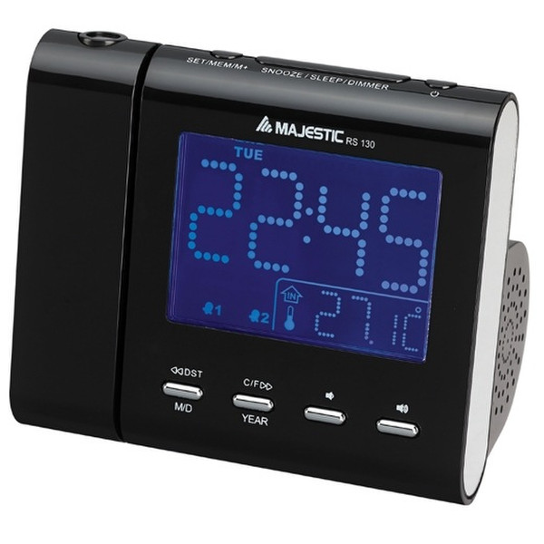 New Majestic RS-130 Clock Digital Black,White