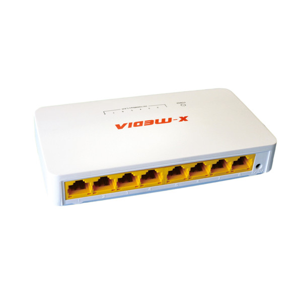 X-Media XM-SW1008D Fast Ethernet (10/100) Weiß Netzwerk-Switch