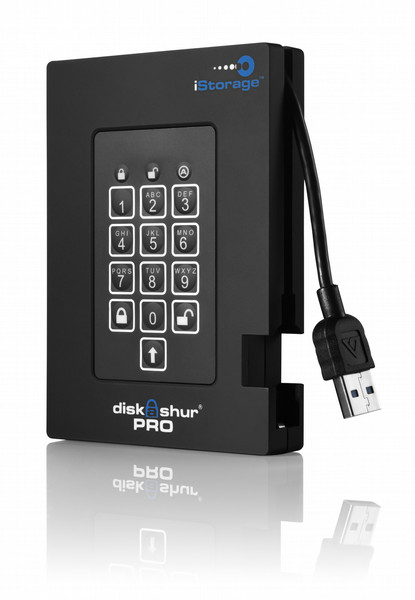 iStorage diskAshur Pro FIPS USB Type-A 3.0 (3.1 Gen 1) 500ГБ Черный