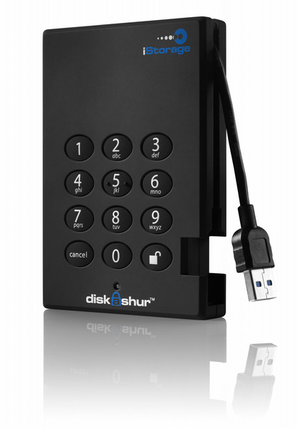iStorage diskAshur USB Type-A 3.0 (3.1 Gen 1) 500ГБ Черный
