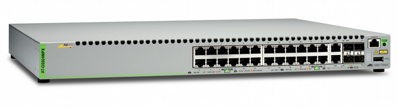 Allied Telesis AT-GS924MPX-50 Управляемый L2 Gigabit Ethernet (10/100/1000) Power over Ethernet (PoE) Серый