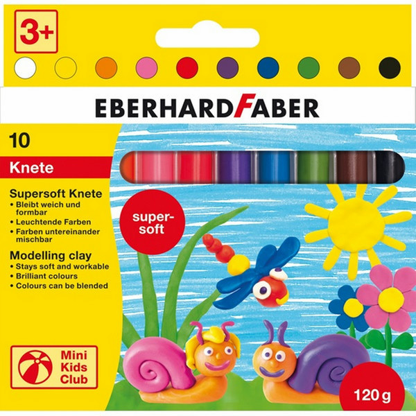Eberhard Faber 572110 Knetmasse 120g Mehrfarben 10Stück(e) Modellier-Verbrauchsmaterial für Kinder