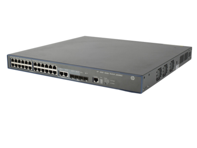 Hewlett Packard Enterprise 3600-24-PoE+ v2 SI Switch Управляемый L3 Fast Ethernet (10/100) Power over Ethernet (PoE) 1U Серый