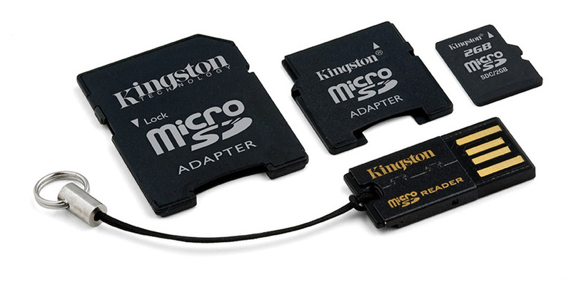 Kingston Technology MicroSD Reader + 2GB Черный устройство для чтения карт флэш-памяти