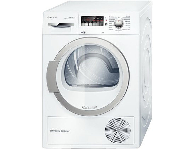 Bosch WTW852E25 freestanding Front-load 8kg A++ Silver,White tumble dryer