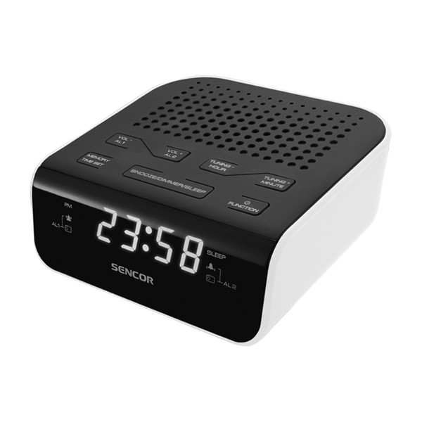Sencor SRC 136 WH Часы Цифровой Черный, Белый радиоприемник