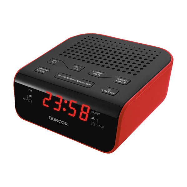 Sencor SRC 136 RD Часы Цифровой Черный, Красный радиоприемник