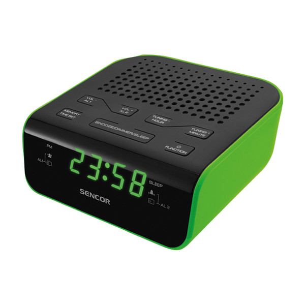 Sencor SRC 136 GN Часы Цифровой Черный, Зеленый радиоприемник