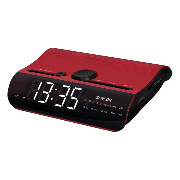 Sencor SRC 140 R Часы Аналоговый Черный, Красный радиоприемник
