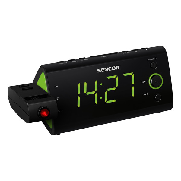 Sencor SRC 330 GN Часы Цифровой Черный, Зеленый радиоприемник
