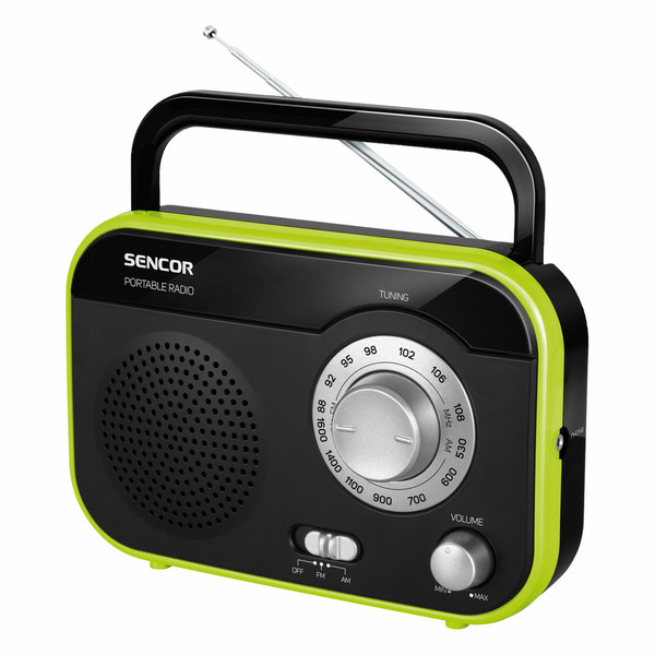 Sencor SRD 210 BGN Портативный Аналоговый Черный, Зеленый, Cеребряный радиоприемник