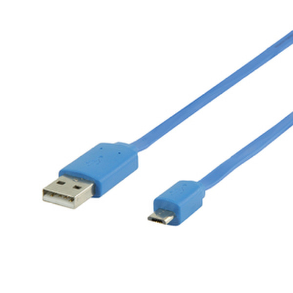 Connectland USB-V2-A-M-MICRO-B-M 1m USB A Micro-USB B Blue USB cable