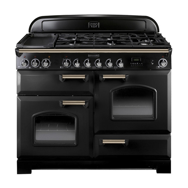 Rangemaster Classic Deluxe 110 Dual Fuel Freistehend Gas hob A Schwarz