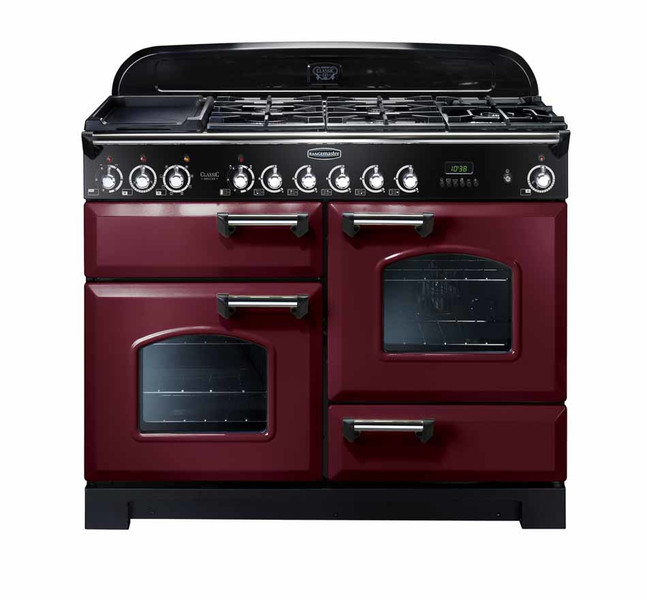 Rangemaster Classic Deluxe 110 Dual Fuel Freistehend Gas hob A Schwarz, Rot