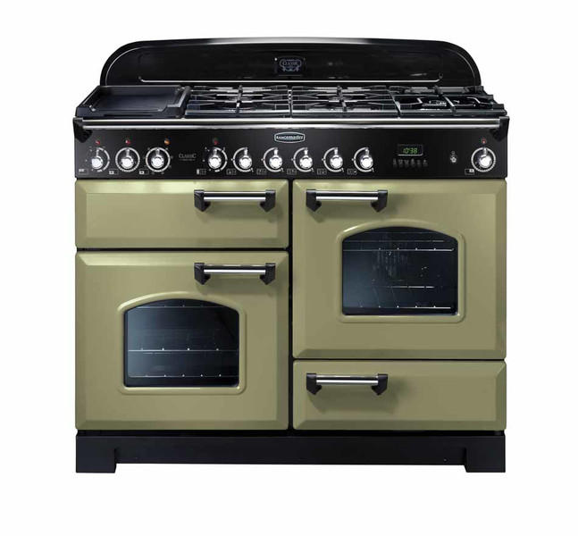 Rangemaster Classic Deluxe 110 Dual Fuel Отдельностоящий Gas hob A Черный, Зеленый