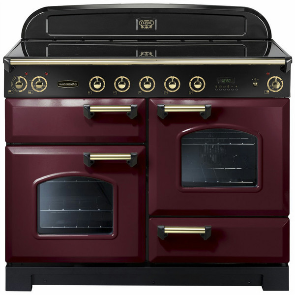 Rangemaster Classic Deluxe 110 Induction Freistehend Induktionskochfeld A Schwarz, Rot