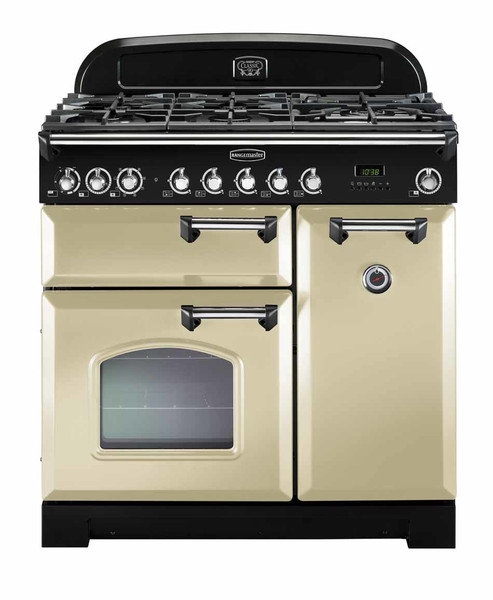 Rangemaster Classic Deluxe 90 Dual Fuel Freistehend Gas hob A Schwarz, Cremefarben