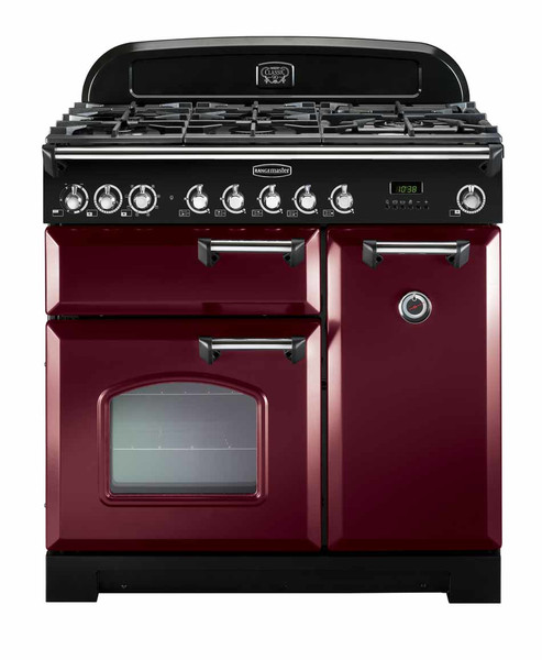 Rangemaster Classic Deluxe 90 Dual Fuel Freistehend Gas hob A Schwarz, Rot