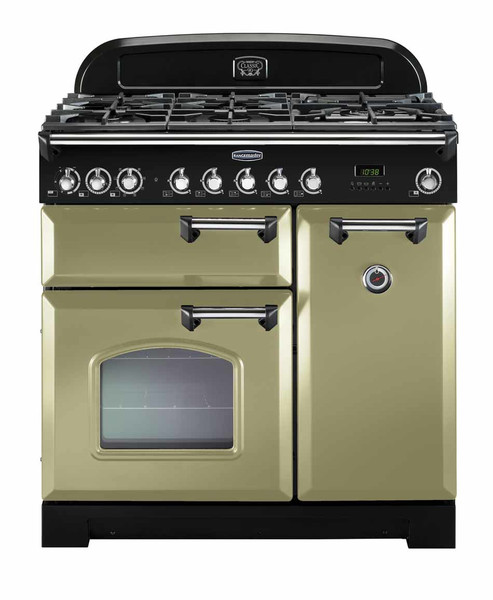 Rangemaster Classic Deluxe 90 Dual Fuel Freistehend Gas hob A Schwarz, Grün