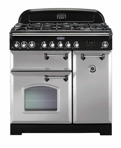 Rangemaster Classic Deluxe 90 Dual Fuel Freistehend Gas hob A Schwarz, Grau