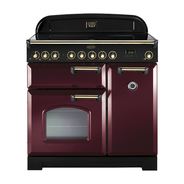 Rangemaster Classic Deluxe 90 Induction Freistehend Induktionskochfeld A Schwarz, Rot