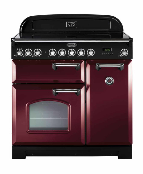 Rangemaster Classic Deluxe 90 Induction Freistehend Induktionskochfeld A Schwarz, Rot