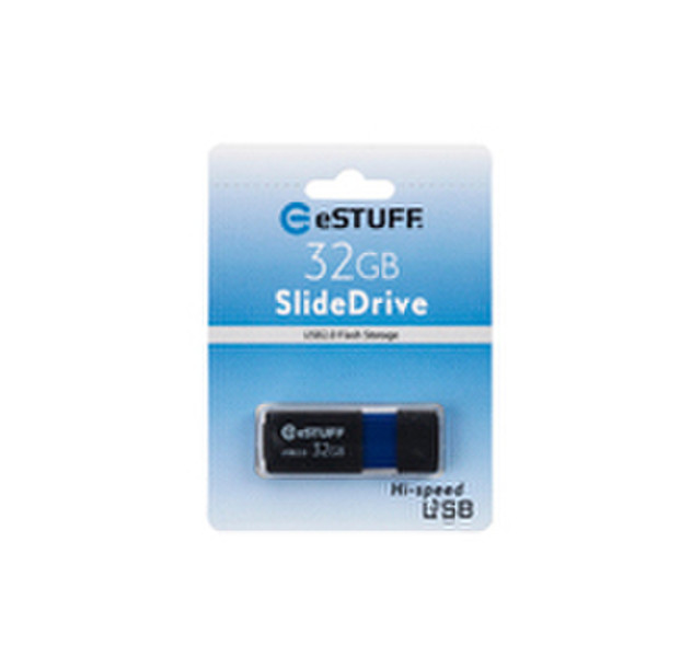 eSTUFF 32GB USB 2.0 32GB USB 2.0 Black,Blue USB flash drive