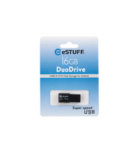 eSTUFF 16GB USB 3.0 16ГБ USB 3.0/Micro-USB Черный USB флеш накопитель