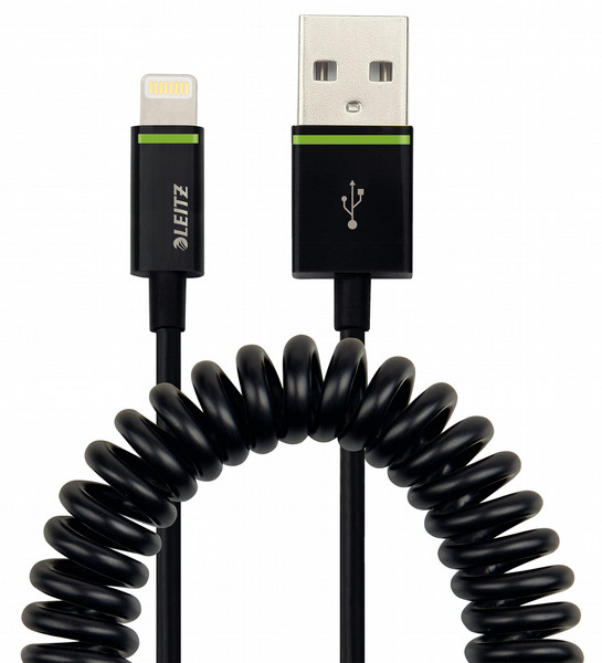 Leitz 62150095 1м USB A Lightning Черный кабель USB