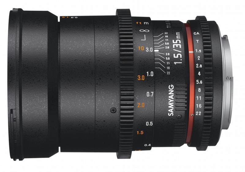 Samyang 35mm T1.5 VDSLR AS UMC II SLR Wide lens Black