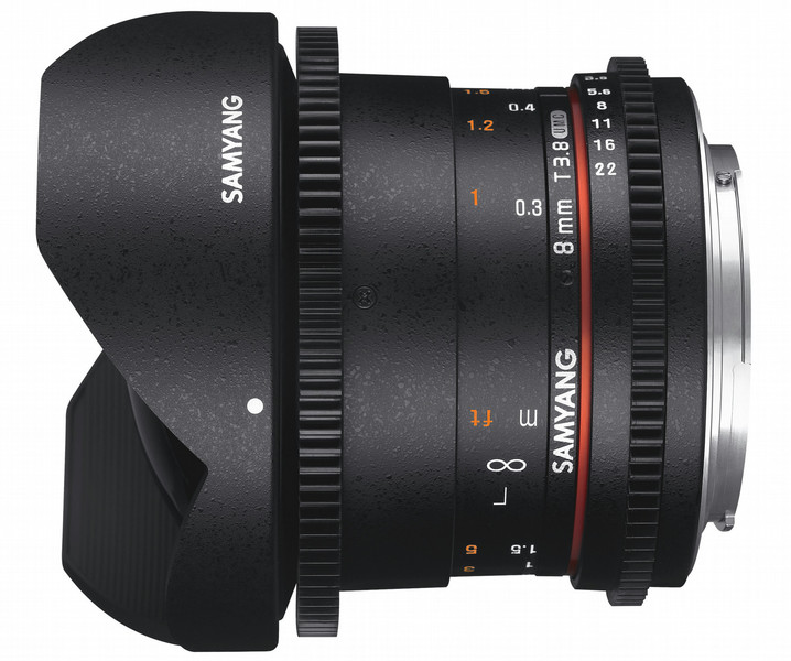 Samyang 8mm T3.8 VDSLR UMC Fish-eye CS II, Fujifilm X SLR Wide fish-eye lens Schwarz