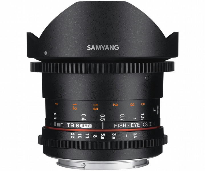 Samyang 8mm T3.8 VDSLR UMC Fish-eye CS II SLR Wide fish-eye lens Schwarz