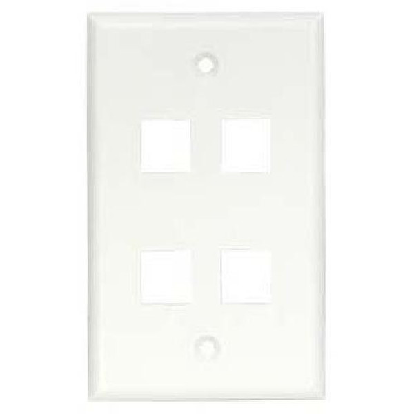 Unirise WP-4P-WHT White switch plate/outlet cover