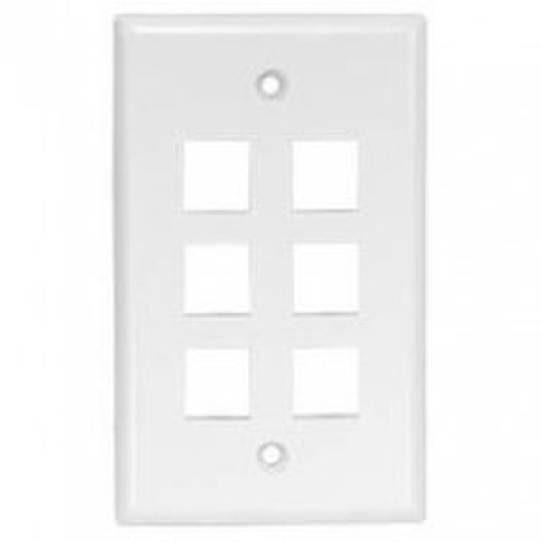 Unirise WP-6P-WHT White switch plate/outlet cover