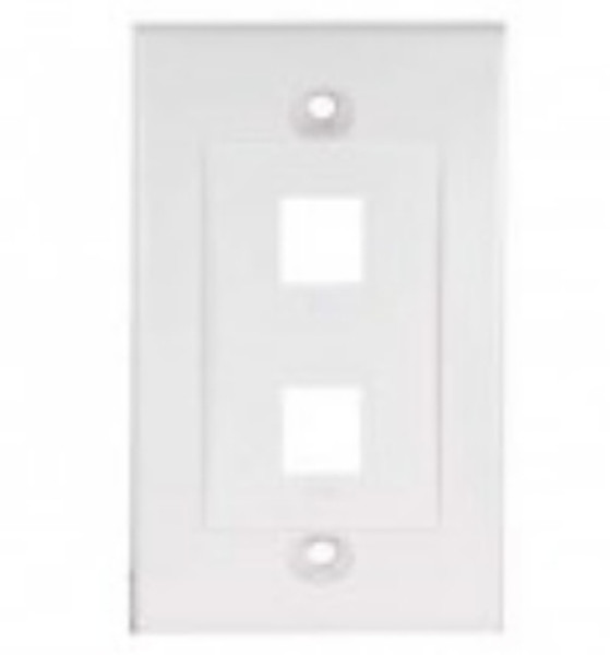 Unirise WPD-2P-WHT White switch plate/outlet cover