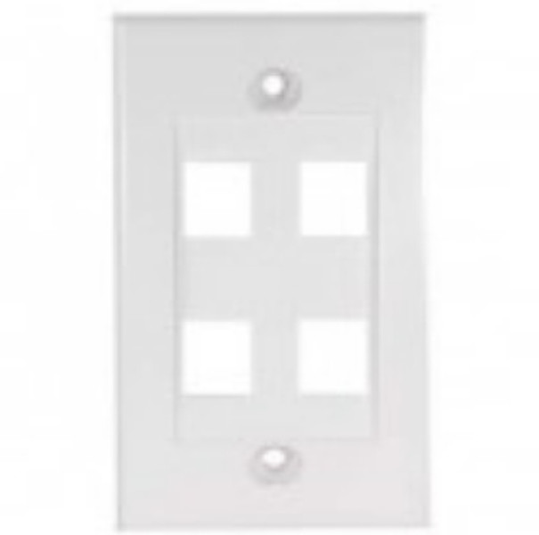 Unirise WPD-4P-WHT White switch plate/outlet cover