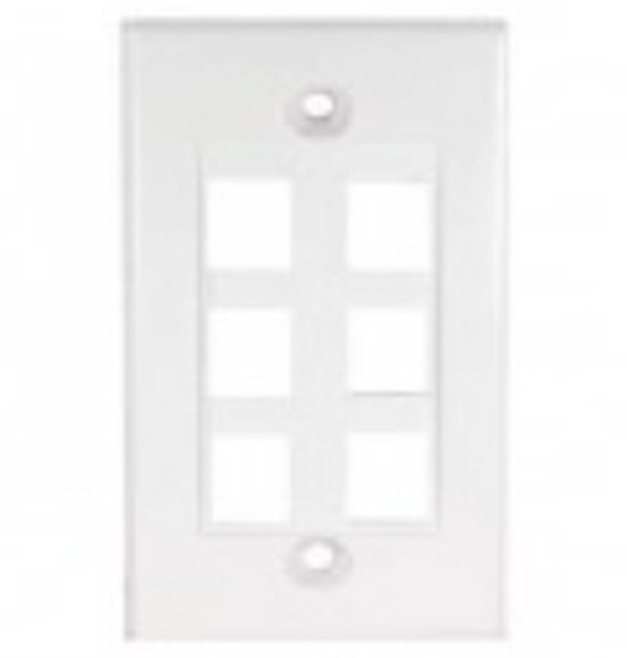 Unirise WPD-6P-WHT White switch plate/outlet cover