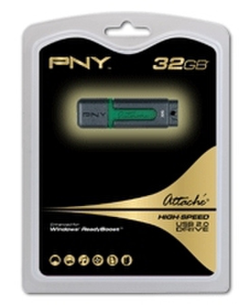 PNY Attaché 32ГБ USB 2.0 Тип -A Черный USB флеш накопитель