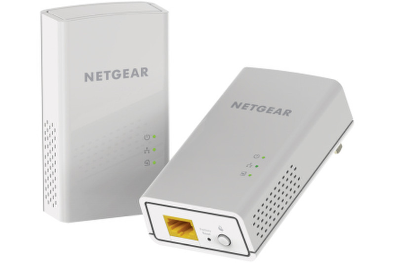 Netgear PL1200 1200Mbit/s Eingebauter Ethernet-Anschluss Weiß 2Stück(e) PowerLine Netzwerkadapter