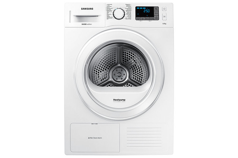 Samsung DV80F5E5HGW/WS Freistehend Frontlader 8kg A++ Weiß Wäschetrockner