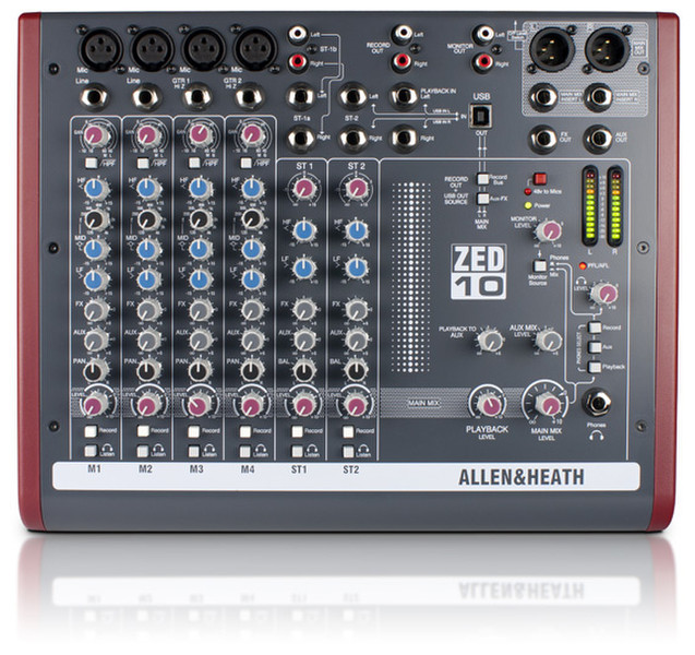 Allen & Heath ZED10 10channels Black,Red audio mixer