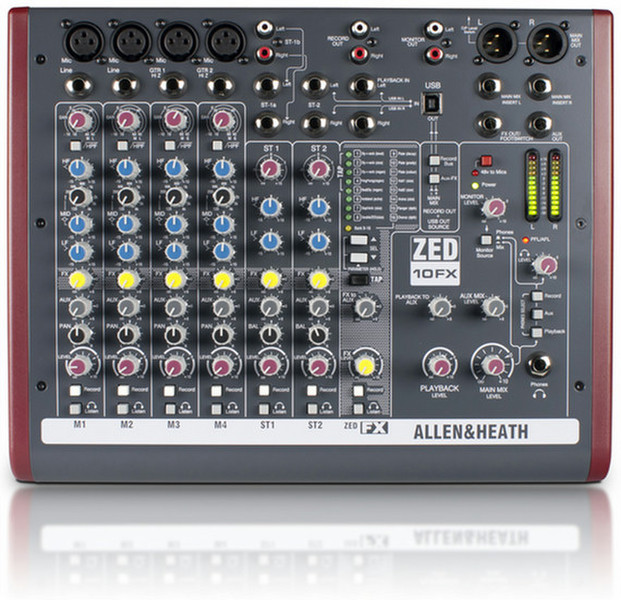 Allen & Heath ZED10FX 10channels Black,Red audio mixer