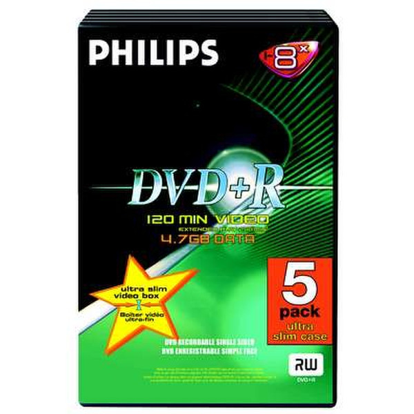 Philips DVD+R 4.7GB 120min 8x 5-Pk 4.7ГБ