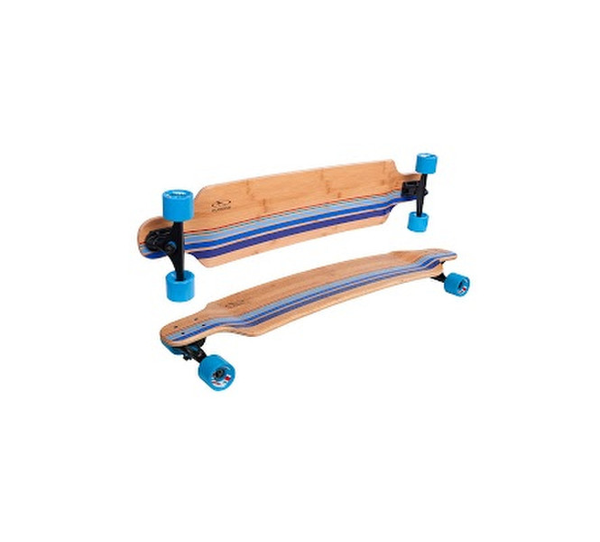 HUDORA 12810 Longboard Blau, Holz Komplettes Skateboard