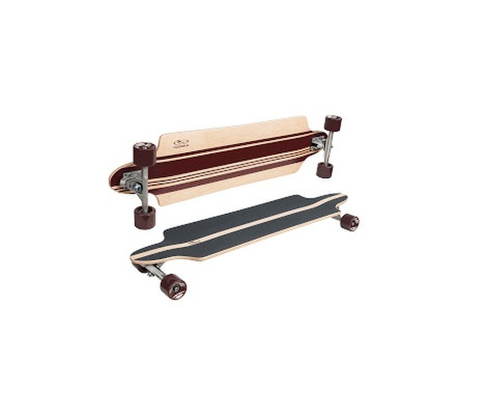HUDORA 12805 Longboard Schwarz, Braun, Holz Komplettes Skateboard
