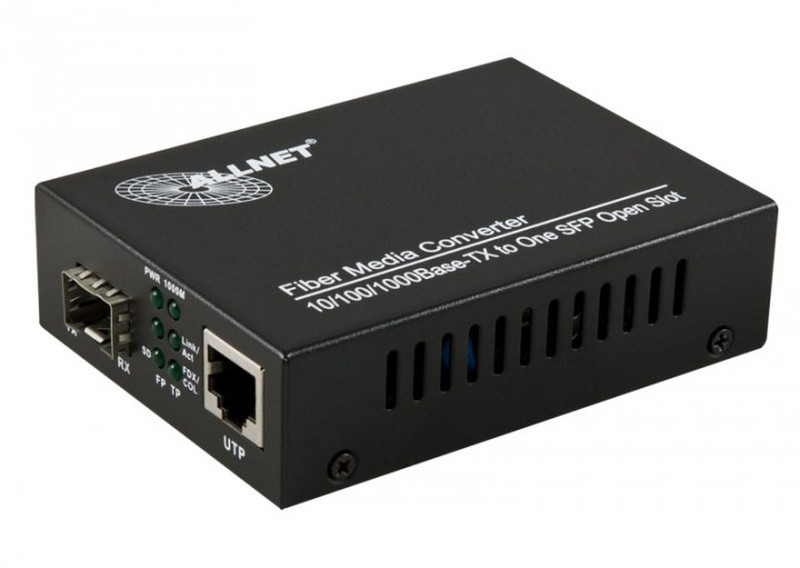 ALLNET ALL-MC104G-SFP1 1000Мбит/с Multi-mode,Single-mode Черный сетевой медиа конвертор