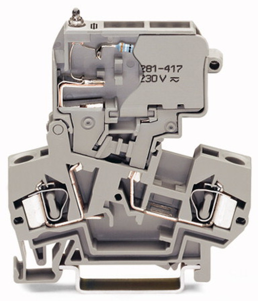 Wago 281-611/281-417 2P Grey electrical terminal block