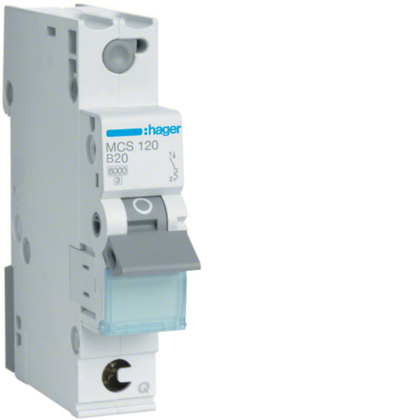 Hager MCS120 C-type 1P 1module(s) circuit breaker